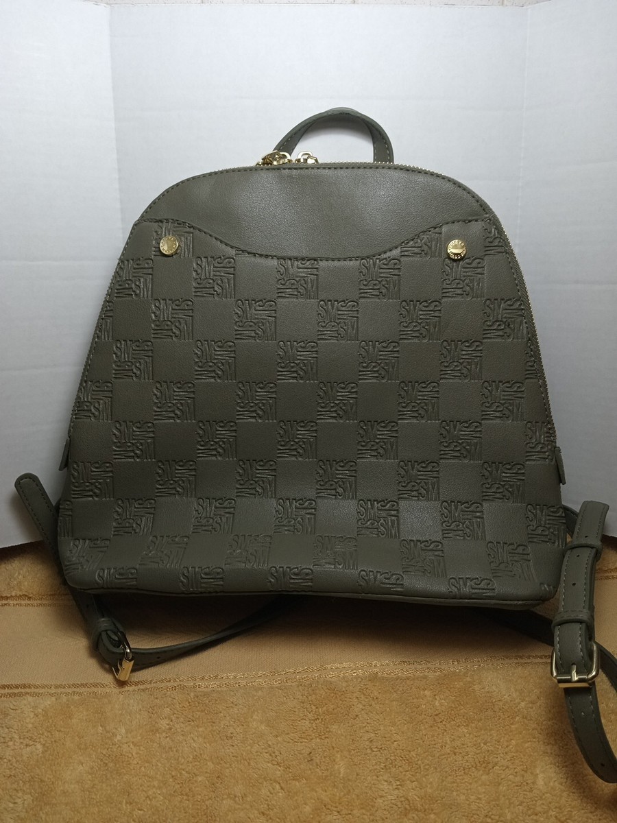 Steve Madden Olive Green embossed logo trendy dome backpack  display picture 1