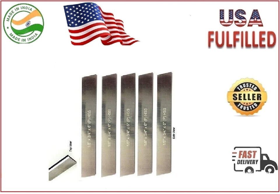 2-Piece M2 HSS Trapezoidal Cut-Off Blades - 3/16" X 1" X 6" For Lathe Metalworking