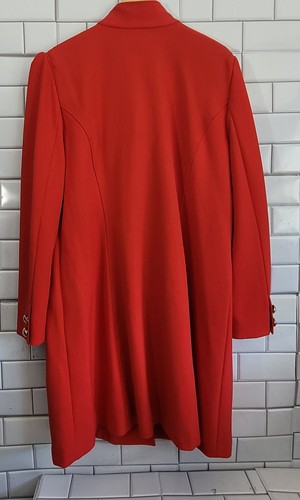 Inc International Concepts Ladies Red Midi Length Coat Gold Button Medium Weight - Picture 4 of 6