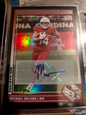 2024 Panini Football Score Michael Wilson Arizona Cardinals Auto Black 1/1 Minty