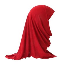 Muslim Girls Kid Hijab Pure Colors Headscarf Soft Turban Head Cover for Age A6V9