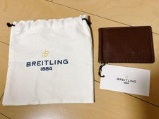 Breitling Watch Novelty Dark Brown Leather Money clip Wallet wz/Storage bag Tag