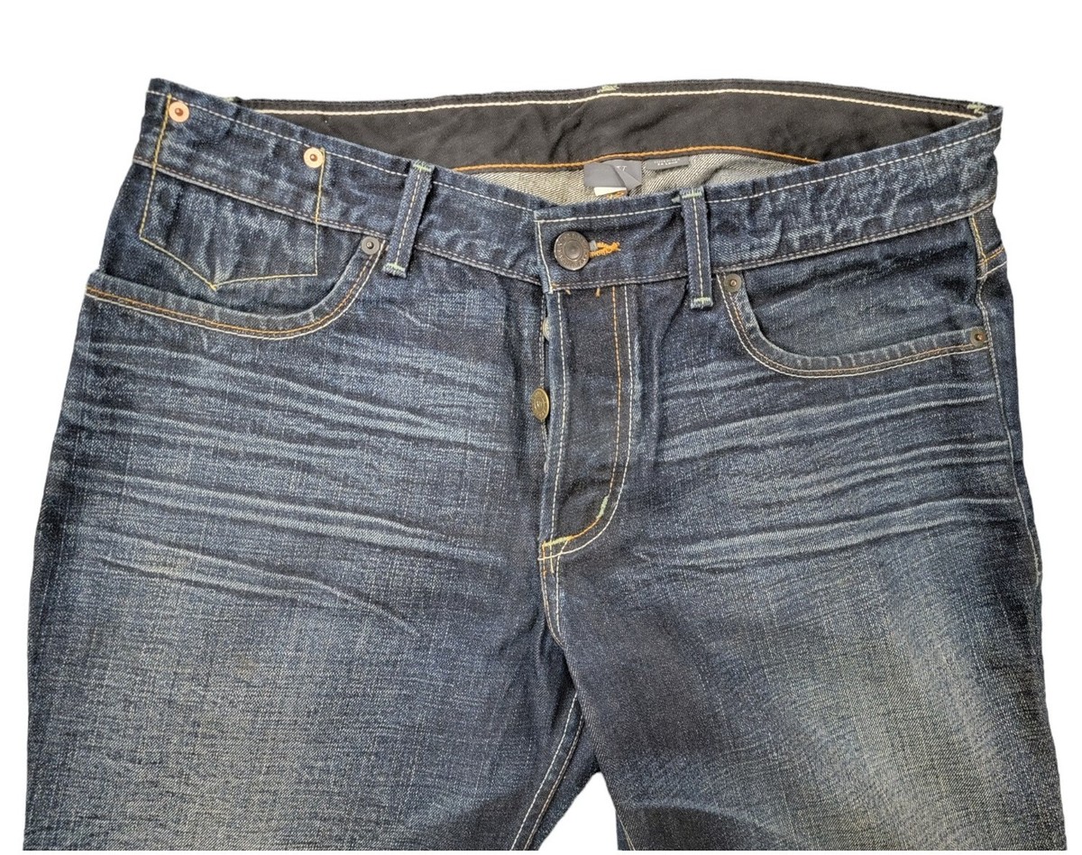 Emporio Armani Jeans 34 Long Skinny Straight Medium Wash