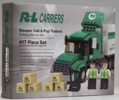 RL Carriers Building Blocks Semi Truck Set - Sleeper Cab and Pup Trailers