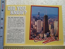 Postcard John Hancock Center Chicago Illinois USA Did You Know? Embossed Card