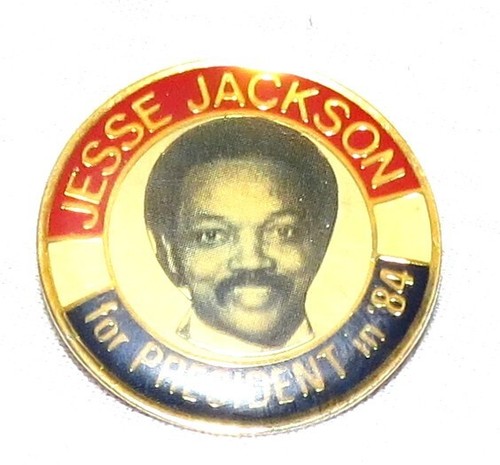Jesse Jackson Metall und Emaille Pin für President '84