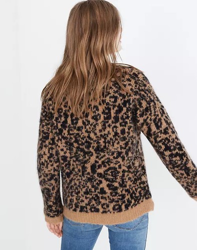 Madewell Pullover Crew Neck Leopard 