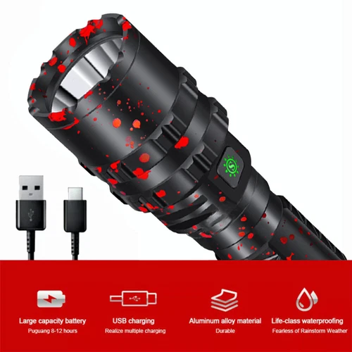 20W hohe Leistung P50 LED Taschenlampe Outdoor Wandern Camping Arbeit Fackel - Bild 9 von 16