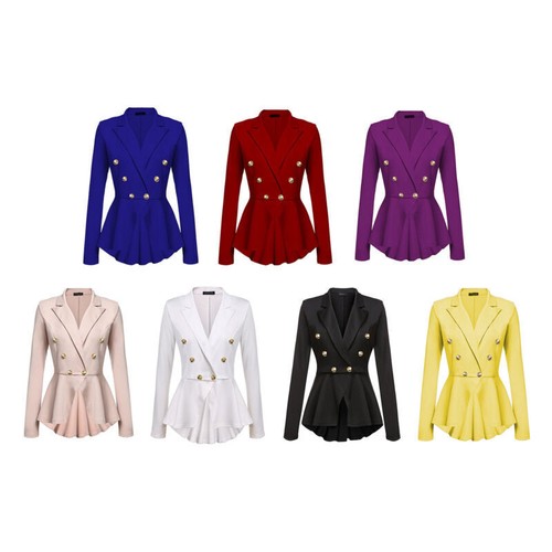 Women Long Sleeve Blazer Set Formal Jacket Suit Double-Breasted Coat Tops Jacket - Bild 1 von 43