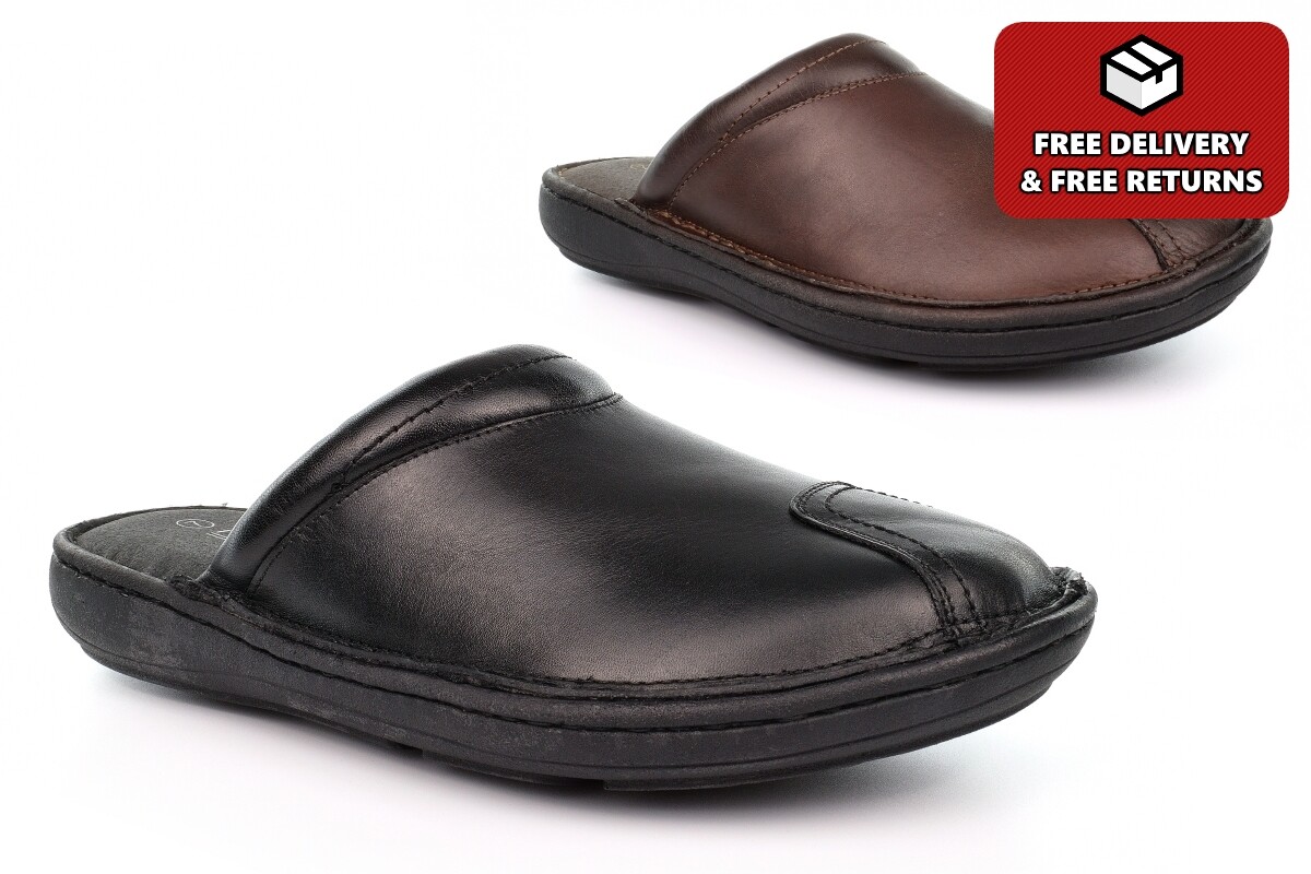 leather slipper mules