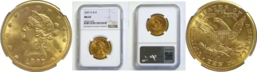 1897-O $10 Liberty Gold NGC MS-63