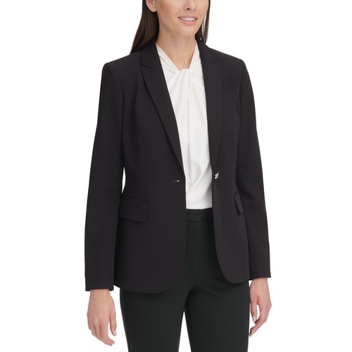 Notch-collar Lined Blazer Jacket Top 