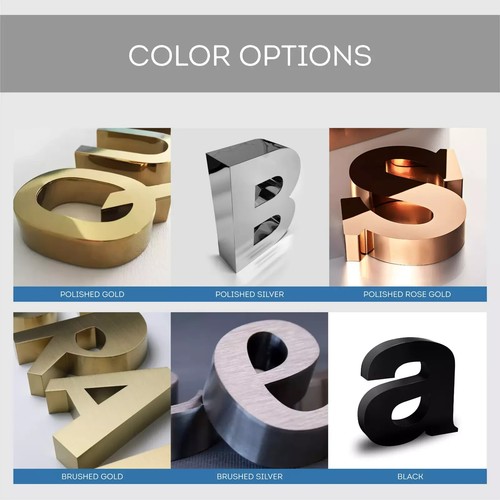 Non-Illuminated Stainless Steel Channel Letters Sign, Custom Metal Business Sign - Picture 20 of 26