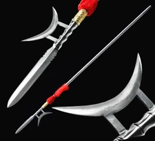 Chinese KungFu Spearhead Sword Single Halberd Dagger-axe Spear Folded Steel