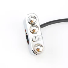 CNC Chrome 1" Handlebar Horn Turn Signal Light Control Switch For Harley Custom