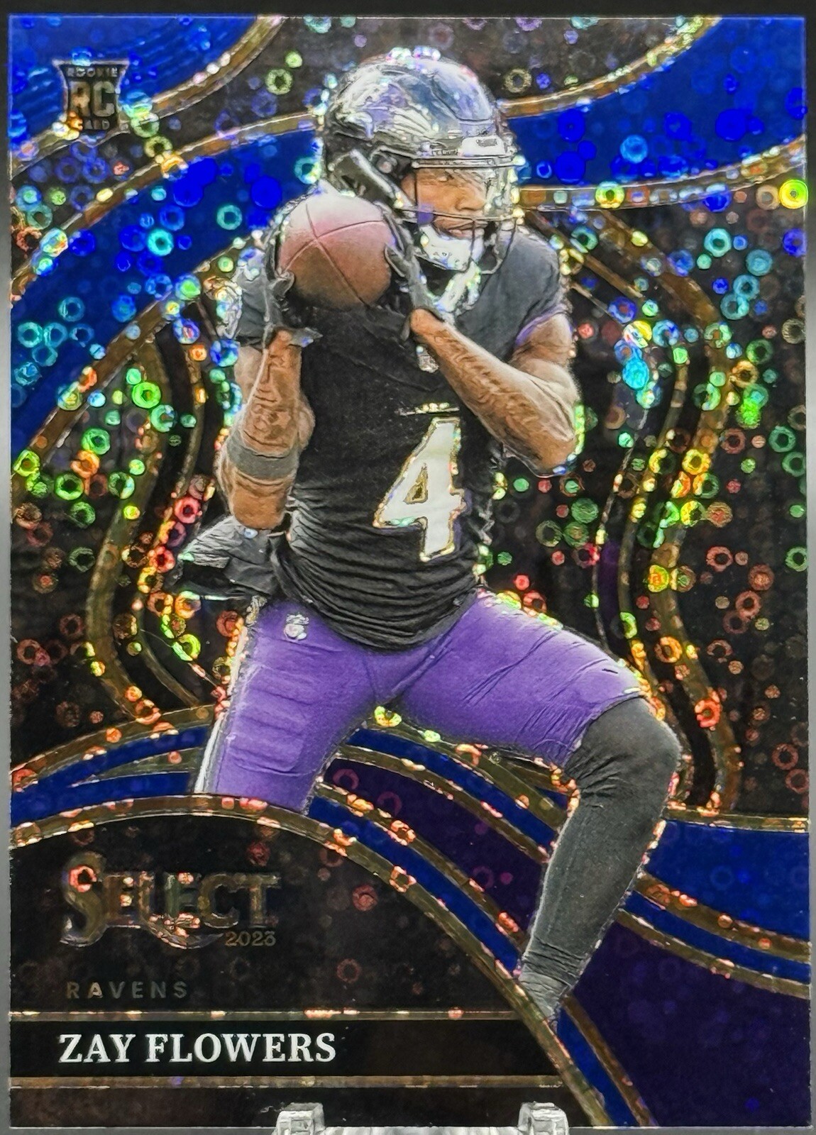2023 Panini Select Blue Disco Zay Flowers #201 Baltimore Ravens 06/25 Eb114