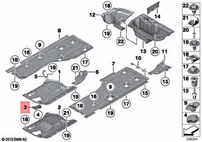 Genuine BMW M3 X1 E81 E82 E84 Cover engine compartment screening 