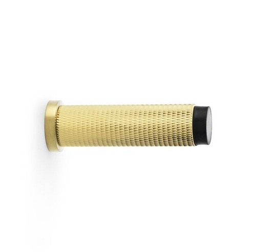 A&W massiver Messing gerändelter Zylinder Überstand Türstopper für Innentüren - 75 mm - Bild 7 von 7
