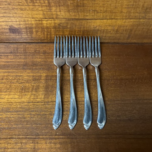 4er Set Oneida Flüsternder Sand Edelstahl Glänzend Tafelgabeln Besteck 7,25"