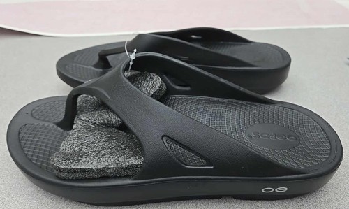 OOFOS Unisex OOriginal Thong Sandal Flip Flop, Adult, Medium (Classic Black) - Picture 1 of 5