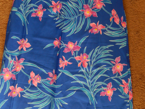 MADE IN HAWAII Bright Floral Polyester Maxi Dress Beach Tropical Retro size 12 - Picture 3 of 7