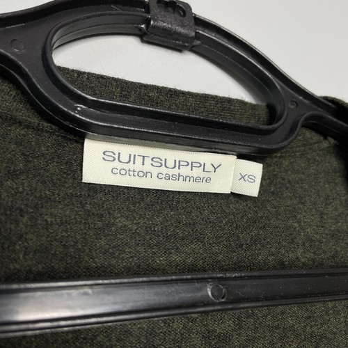 Suitsupply Mens V-Neck Green Cotton Cashmere Blend Cardigan Size XS - Picture 4 of 5
