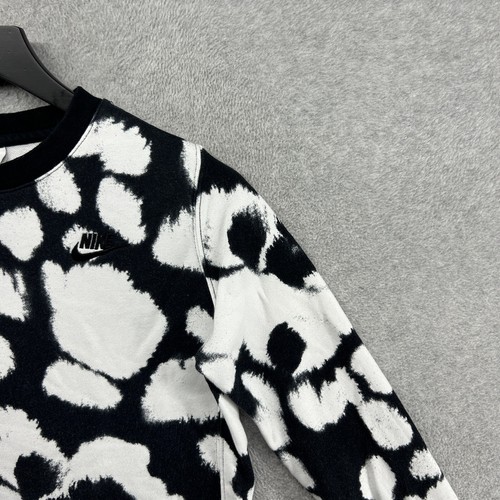 Nike Sweatshirt Boys Size Large Black Cowprint Splatter Long Sleeve Y2K VTG - Picture 3 of 11
