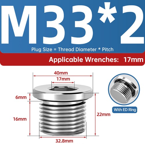 Verschlussschraube DIN 908 Edelstahl V2A Metrisch/Zoll Blindstopfen M8-M48 1"-2" - Bild 72 von 74