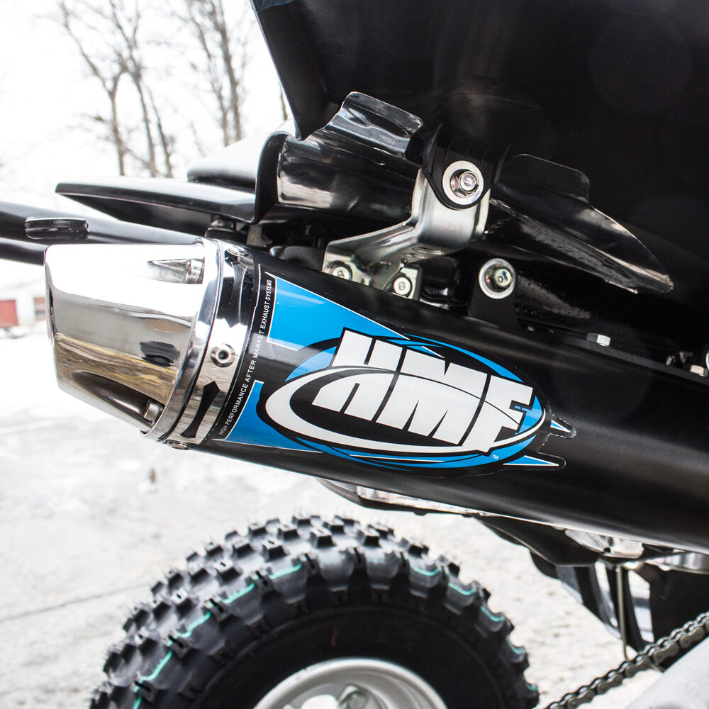 HMF Yamaha YFZ 450 Slip On Exhaust Pink w/Bk Turn Down + Jets (0409