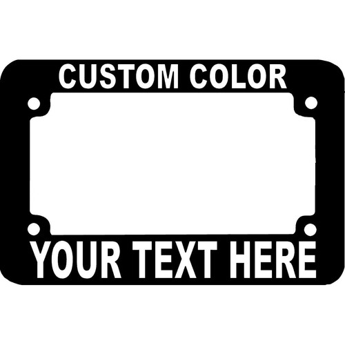 CUSTOM FONT MOTORCYCLE CUSTOM PERSONALIZED License Plate Frame COLOR