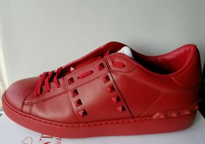 VALENTINO GARAVANI Rockstud Red Leather Woman Sneakers EU 40