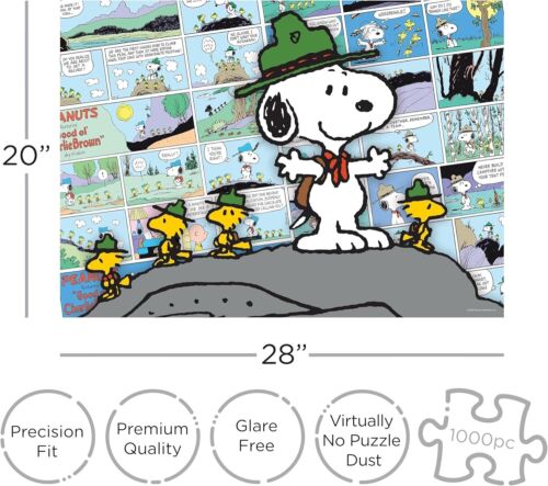 AQUARIUS •Peanuts Snoopy Beagle Scouts Comic /1000 Piece Jigsaw Puzzle (20x28) - Picture 3 of 5