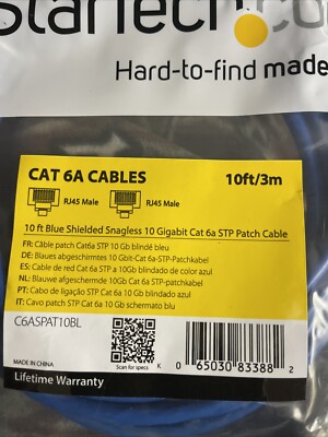 StarTech.com 10ft CAT6a Ethernet Cable - 10 Gigabit Category 6a Shielded