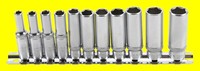 "Bgs 2429 Zoll Tiefbett NüSse 11Teilig Antrieb 6,3Mm (1/4\") Klemmschiene Werkzeug"