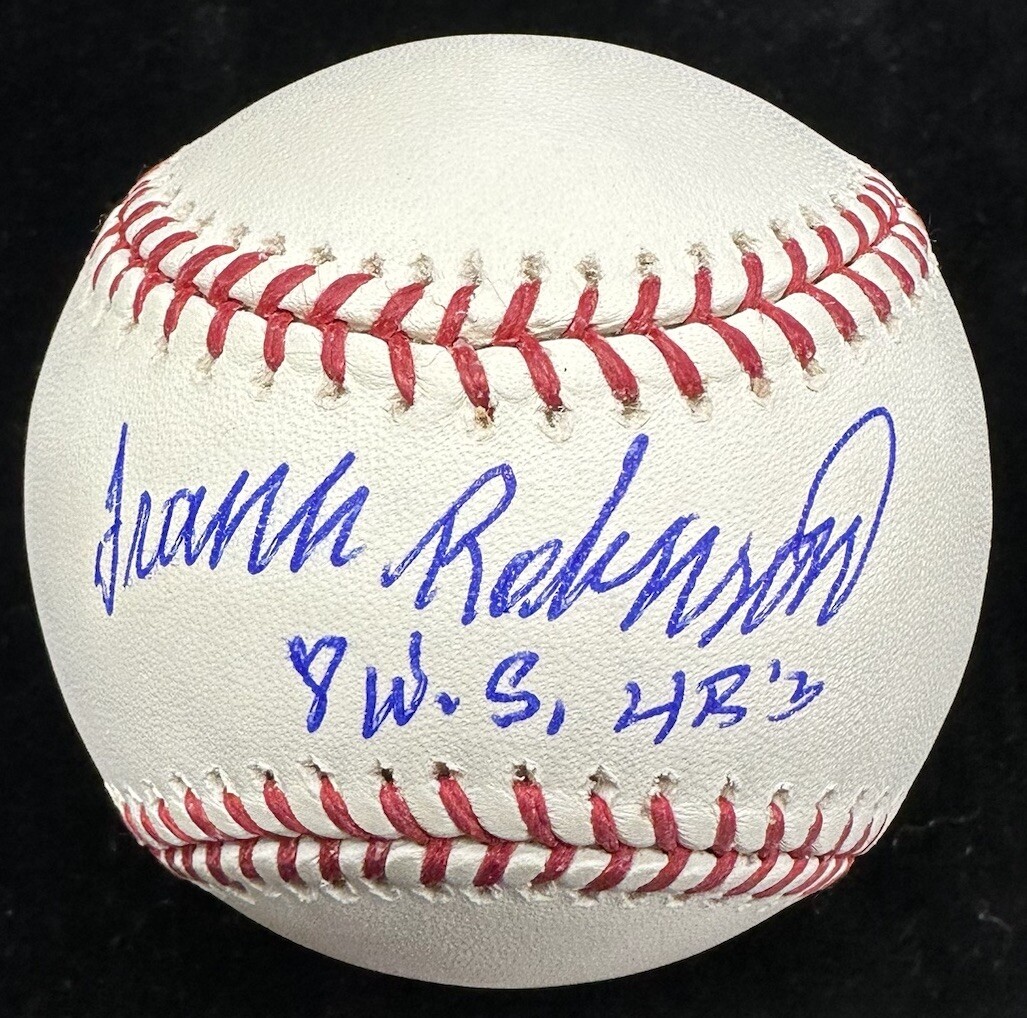 Frank Robinson Autographed Signed 8 WS HRs Baseball JSA 