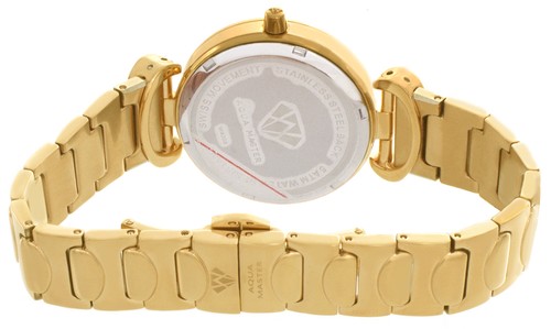 Aqua Master Womens Pearl Dial Gold Tone Stainless Steel Bracelet Watch W#359_1 - Picture 2 of 2