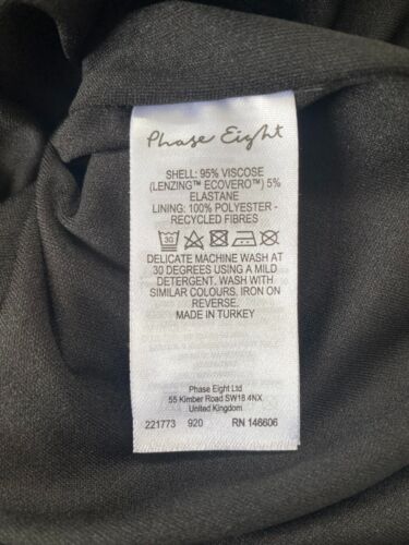 BNWT Phase Eight Dress 10 Black Beige Ruched Bodycon Sleeveless Stretch - Picture 9 of 10