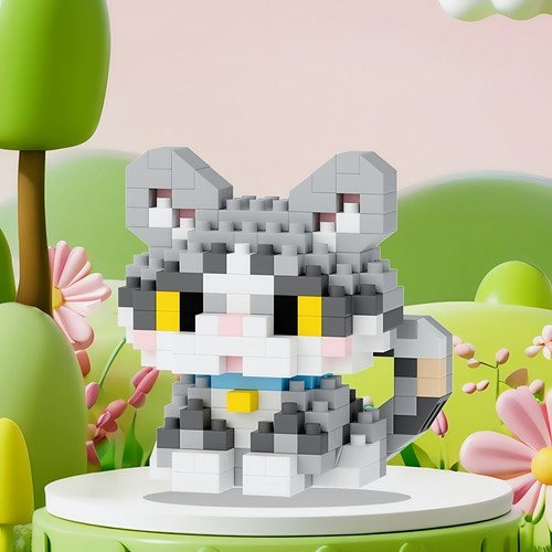 American Shorthair Cat Building Blocks 219PCS ABS STEM Toy Pet Model Kit Gift - Picture 2 of 5