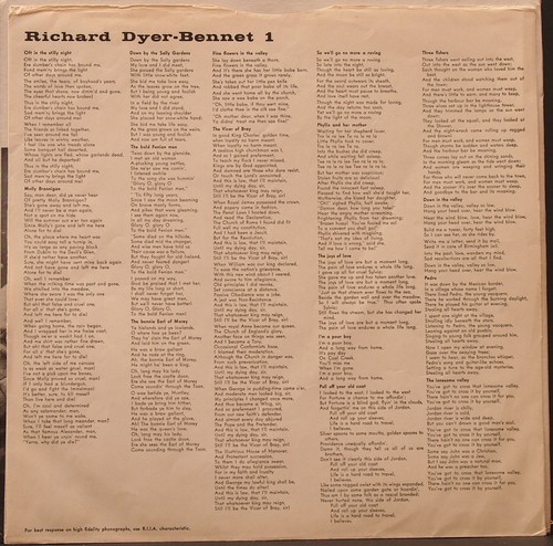 RICHARD DYER-BENNET - 1 PRENSADO ORIGINAL EE. UU. CON INSERTO  - Imagen 3 de 4