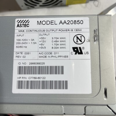 1 HP DesignJet 800 500 Power Supply C7769-60122 AA20850