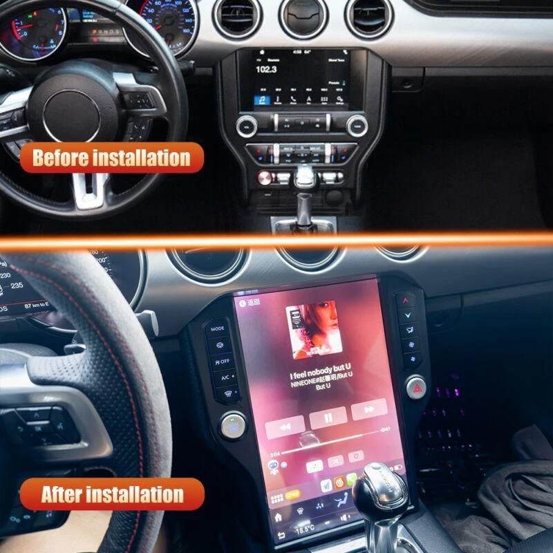 Android11 Tesla Style Smart Radio Gps Vertical Screen Fit Ford Mustang 2015-2022 - Image 2 of 4