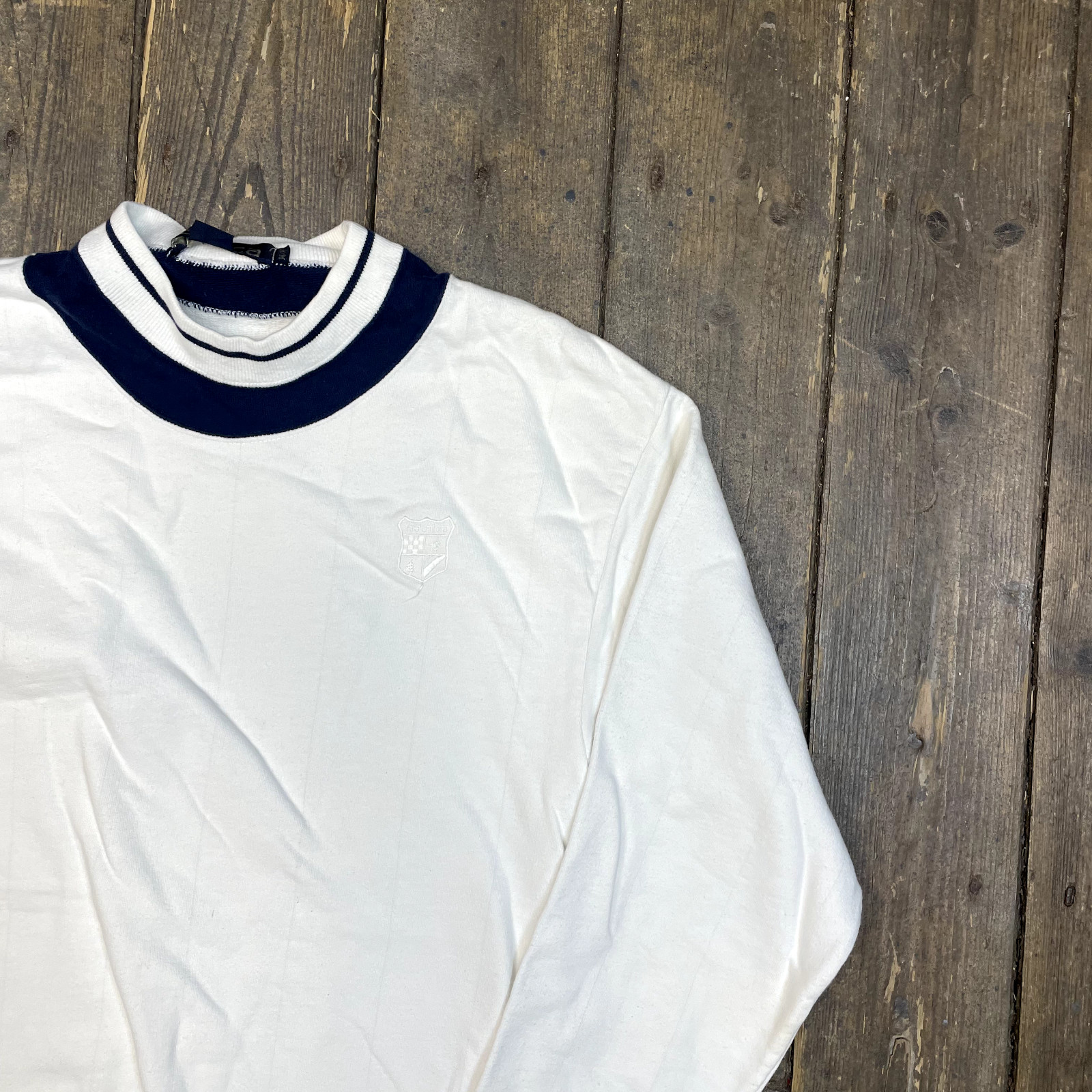 Nautica Sweatshirt Mens Vintage Pull Over Y2K Crest Logo Jumper, White, Medium image 2