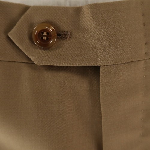 Byron Pants Mens 40 Beige 100% Wool Serge Twill Slacks Luca di Marco 40x37 - Picture 5 of 19