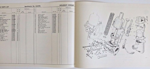 The SU Carburetters - WOLSELEY HORNET - Vintage Workshop Pamphlet - Picture 2 of 2