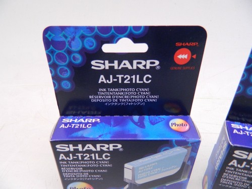 NEW (2 Pack) Sharp AJ-T21LC Ink Tank Cartridge (Photo Cyan) - Picture 2 of 3
