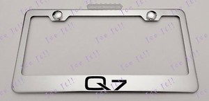 2X Audi Q7 Stainless Steel License Plate Frame Rust Free W// Bolt Caps