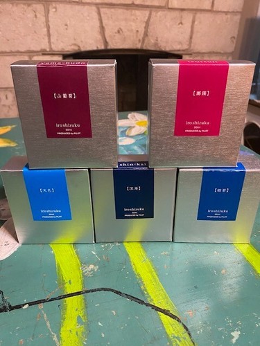 5 Bottles Iroshizuku Fountain Pen Ink - 50 milliliter Kon Peki Yama Budo & More - Picture 10 of 10