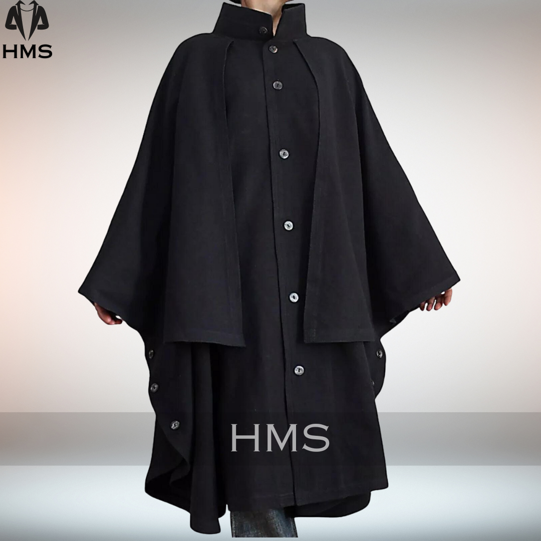 SAINT LAURENT Cappotto uomo Inverness nero 100% lana con cappuccio nuovo