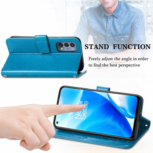 For Oneplus Nord N10 N100 N200 Embossed Leather Flip Holder Wallet Phone Case - Photo 19 sur 62