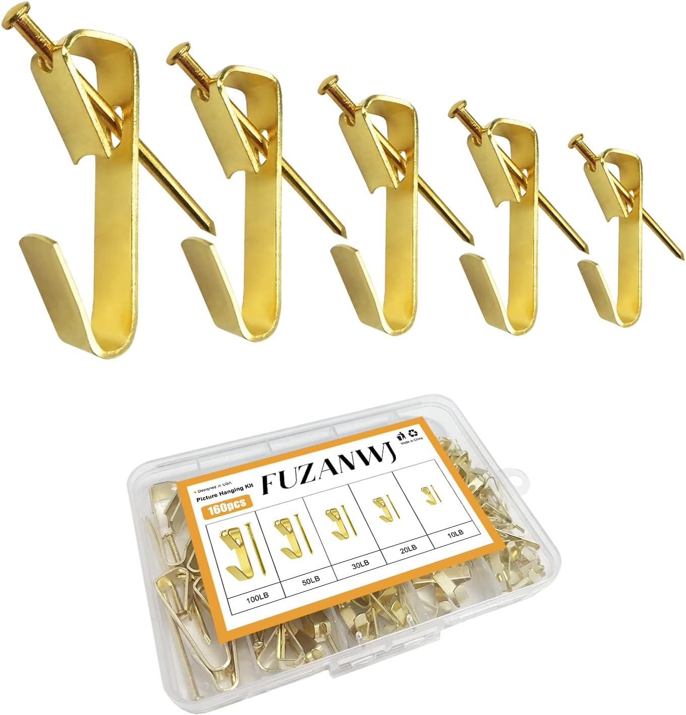 160Pcs Picture Hangers, Heavy Duty Picture Hanging Kit, Picture Hanging Hooks, eBay